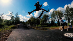 Sprung auf der Pumptrackanlage in Schlüsselfeld Pumptrack