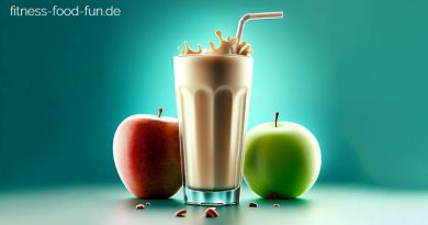 Obst Glas Getränk Apfel Protein Shake mit Daily Plus Lifeplus und Eiweiß
