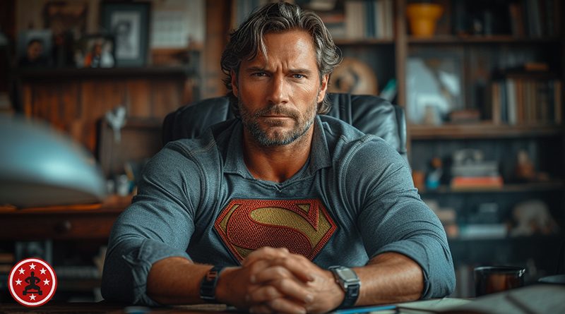 Superman im Büro Gesundheit am Schreibtisch Fitnessübungen für den Arbeitsalltag